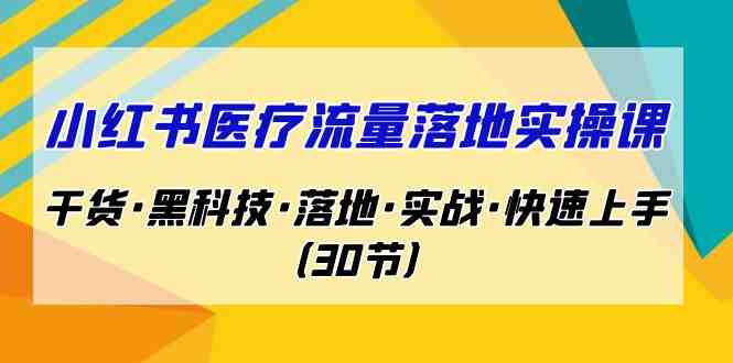 小红书·医疗流量落地实操课，干货·黑科技·落地·实战·快速上手（30节）(全面掌握小红书医疗流量落地实操技巧，助力医疗行业高效推广)