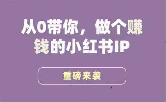 小红书运营大宝典从0到1，打造赚钱IP&#8221;)