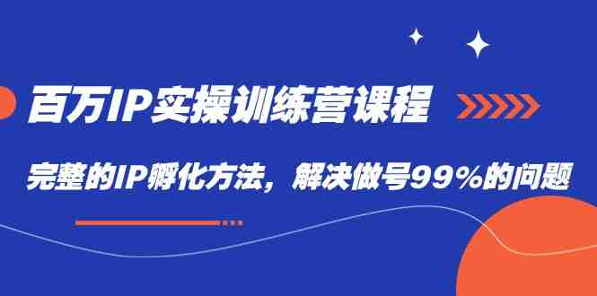 百万IP实战训练营课程,完整的IP孵化方法,解决做号99%的问题(全面掌握IP孵化方法,打造成功的商业账号) 百万IP实战训练营课程,完整的IP孵化方法,解决做号99%的问题(全面掌握IP孵化方法,打造成功的商业账号)