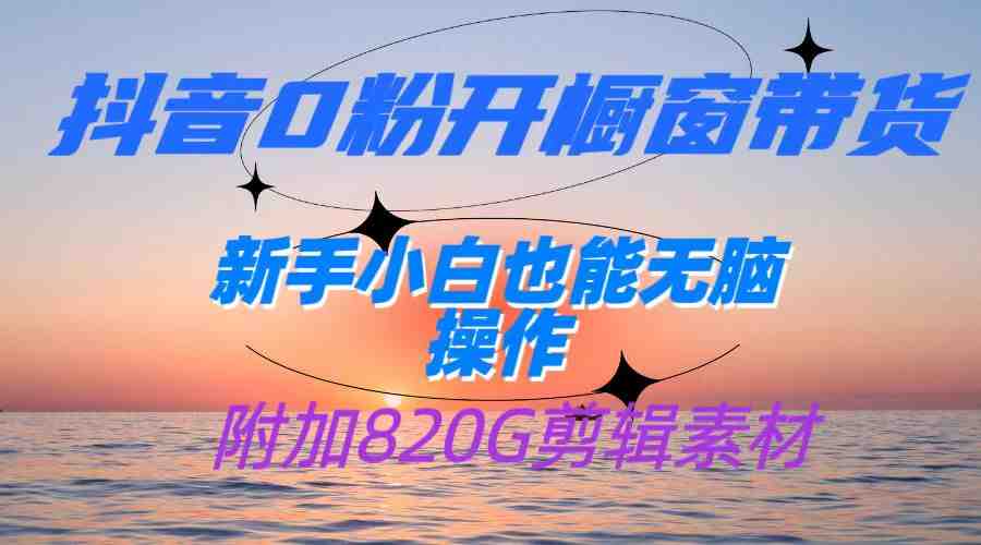 抖音0粉开橱窗带货,日入500+,新手小白也能无脑操作【附加820G剪辑资料】(抖音0粉开橱窗带货,新手小白也能轻松赚钱) 抖音0粉开橱窗带货,日入500+,新手小白也能无脑操作【附加820G剪辑资料】(抖音0粉开橱窗带货,新手小白也能轻松赚钱)