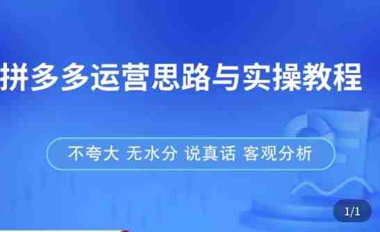 拼多多店铺运营思路与实操教程,快速学会拼多多开店和运营,少踩坑,多盈利(拼多多店铺运营教程快速上手,少走弯路,多赚钱) 拼多多店铺运营思路与实操教程,快速学会拼多多开店和运营,少踩坑,多盈利(拼多多店铺运营教程快速上手,少走弯路,多赚钱)