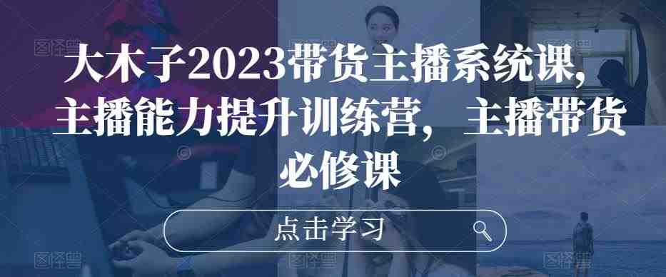 大木子2023带货主播系统课，主播能力提升训练营，主播带货必修课(大木子2023带货主播系统课全方位提升主播带货与直播间运营能力)