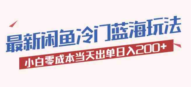 2023最新闲鱼冷门蓝海玩法，小白零成本当天出单日入200+【揭秘】(&#8220;揭秘2023最新闲鱼冷门蓝海玩法小白零成本当天出单日入200+&#8221;)