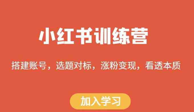 小红书训练营,搭建账号,选题对标,涨粉变现,看透本质(小红书训练营掌握涨粉变现的关键技巧) 小红书训练营,搭建账号,选题对标,涨粉变现,看透本质(小红书训练营掌握涨粉变现的关键技巧)