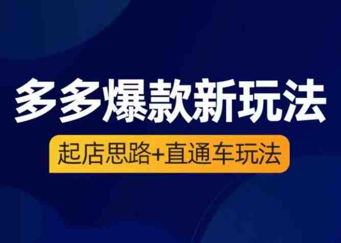 海神·多多爆款新玩法,起店思路+直通车玩法(3节精华课)(掌握多多爆款新玩法,提升店铺运营效果) 海神·多多爆款新玩法,起店思路+直通车玩法(3节精华课)(掌握多多爆款新玩法,提升店铺运营效果)
