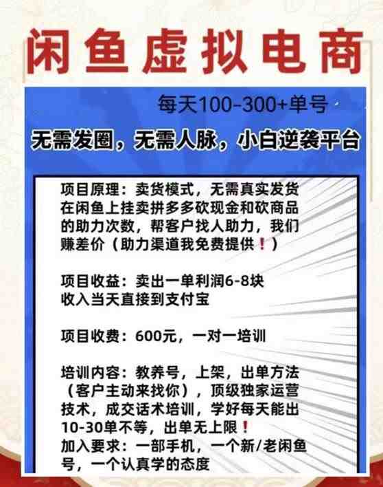 外边收费600多的闲鱼新玩法虚似电商之拼多多助力项目，单号100-300元(揭秘闲鱼新玩法拼多多助力项目实操指南)