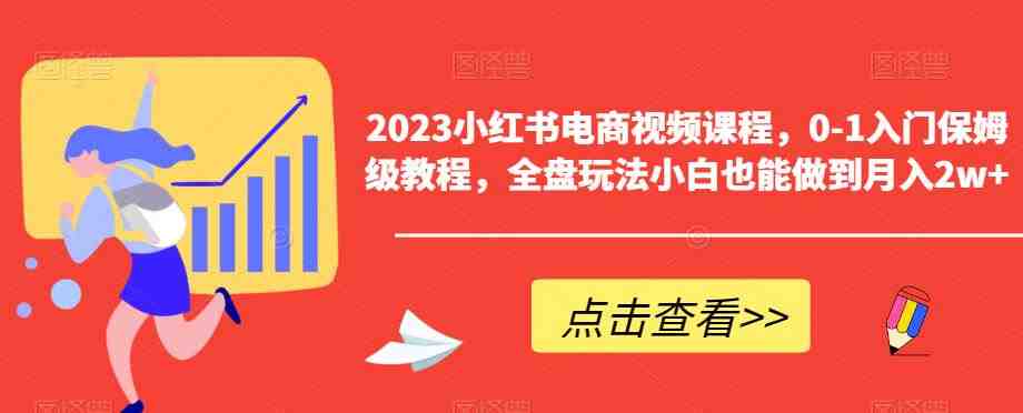 2023小红书电商视频课程，0-1入门保姆级教程，全盘玩法小白也能做到月入2w+(全面解析小红书电商运营技巧，助你轻松实现月入2w+)