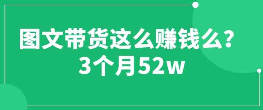 图文带货这么赚钱么? 3个月52W 图文带货运营加强课【揭秘】(揭秘图文带货普通人也能月入52万?) 图文带货这么赚钱么? 3个月52W 图文带货运营加强课【揭秘】(揭秘图文带货普通人也能月入52万?)