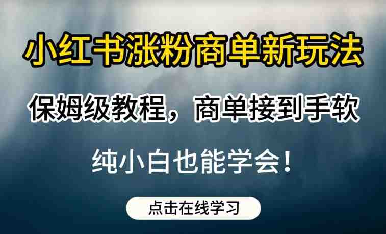 小红书涨粉商单新玩法,保姆级教程,商单接到手软,纯小白也能学会【揭秘】(小红书涨粉商单新玩法揭秘保姆级教程助你轻松接单) 小红书涨粉商单新玩法,保姆级教程,商单接到手软,纯小白也能学会【揭秘】(小红书涨粉商单新玩法揭秘保姆级教程助你轻松接单)