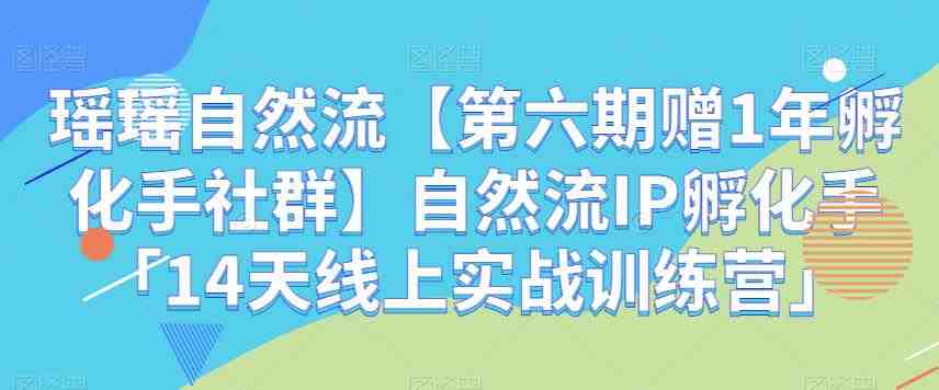 瑶瑶自然流【第六期赠1年孵化手社群】自然流IP孵化手「14天线上实战训练营」(实战经验分享,助力短视频创作之路。) 瑶瑶自然流【第六期赠1年孵化手社群】自然流IP孵化手「14天线上实战训练营」(实战经验分享,助力短视频创作之路。)
