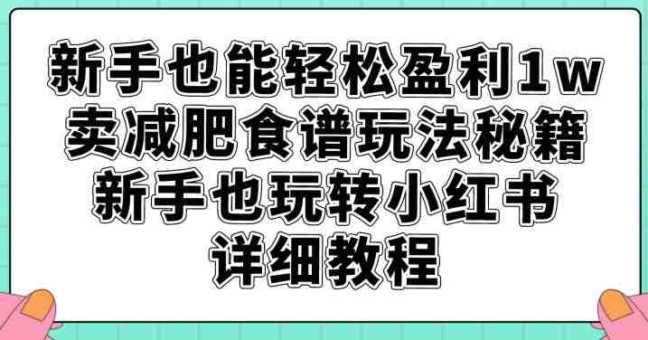 新手也能轻松盈利1w,卖减肥食谱玩法秘籍,新手也玩转小红书详细教程【揭秘】(小红书上的减肥食谱销售秘籍新手也能轻松成为专业教练) 新手也能轻松盈利1w,卖减肥食谱玩法秘籍,新手也玩转小红书详细教程【揭秘】(小红书上的减肥食谱销售秘籍新手也能轻松成为专业教练)