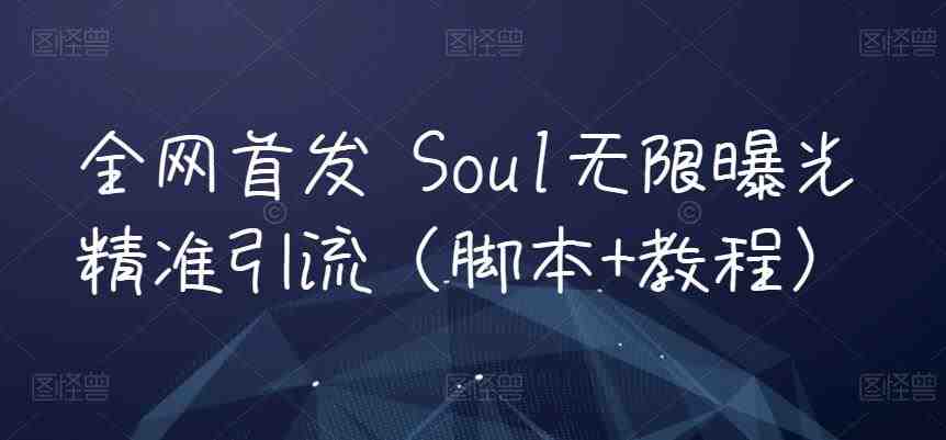全网首发 Soul无限曝光精准引流（脚本+教程）(探索全网首发的Soul无限曝光精准引流技巧)