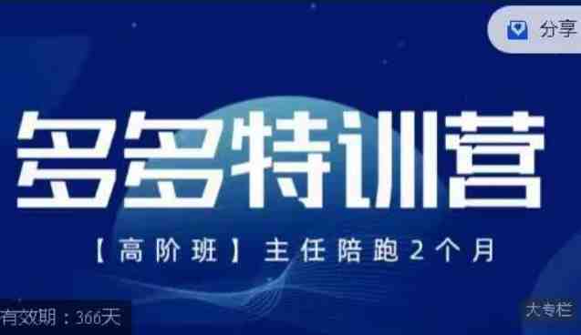 纪主任·多多特训营高阶班【9月13日更新】，拼多多最新玩法技巧落地实操(探索拼多多最新玩法技巧，提升运营实力)