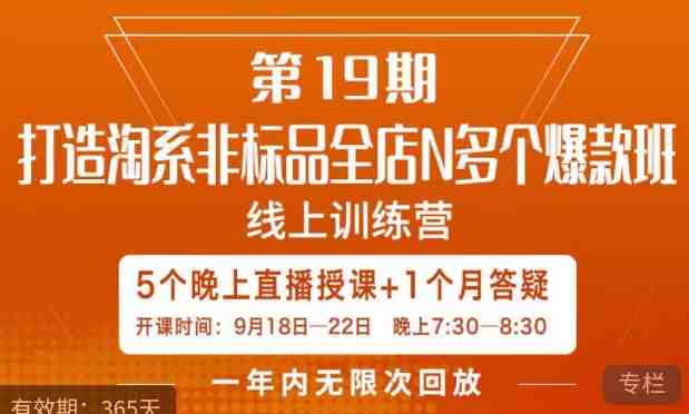 打造淘系非标全店N多个爆款线上课,5天直播课(打造淘系非标全店爆款,提升电商运营能力) 打造淘系非标全店N多个爆款线上课,5天直播课(打造淘系非标全店爆款,提升电商运营能力)