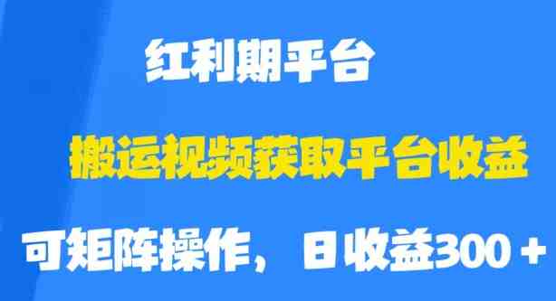 搬运视频获取平台收益，平台红利期，附保姆级教程【揭秘】(揭秘搬运视频获取平台收益的保姆级教程)