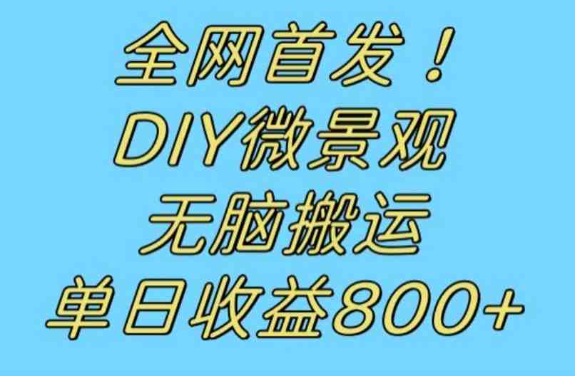 全网首发冷门赛道!DIY微景观,无脑搬运视频,日收益800+【揭秘】(“探索冷门赛道DIY微景观制作与销售的全新创业机会”) 全网首发冷门赛道!DIY微景观,无脑搬运视频,日收益800+【揭秘】(“探索冷门赛道DIY微景观制作与销售的全新创业机会”)