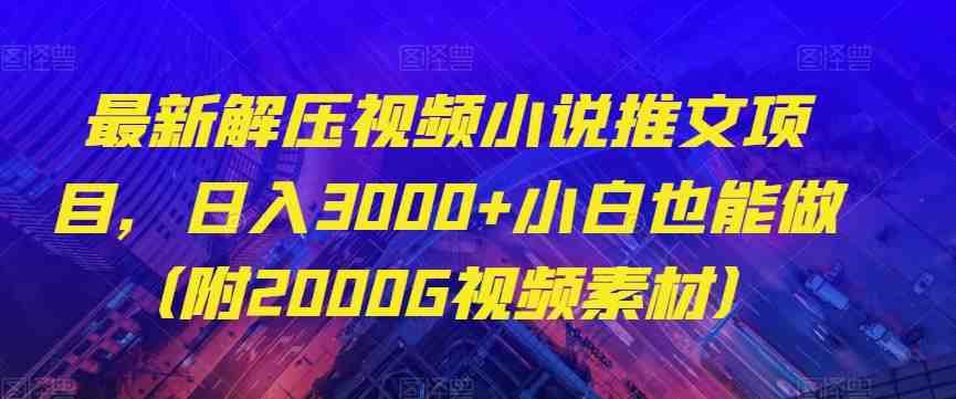 最新解压视频小说推文项目,日入3000+小白也能做(附2000G视频素材)【揭秘】(揭秘最新解压视频小说推文项目,小白也能日入3000+) 最新解压视频小说推文项目,日入3000+小白也能做(附2000G视频素材)【揭秘】(揭秘最新解压视频小说推文项目,小白也能日入3000+)
