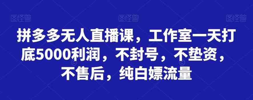 拼多多无人直播课,工作室一天打底5000利润,不封号,不垫资,不售后,纯白嫖流量(探索拼多多无人直播课实现高效盈利与流量获取) 拼多多无人直播课,工作室一天打底5000利润,不封号,不垫资,不售后,纯白嫖流量(探索拼多多无人直播课实现高效盈利与流量获取)