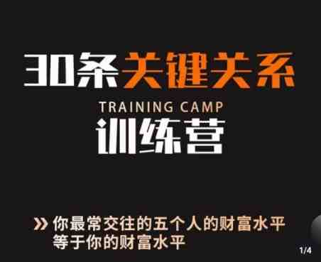 30条关键关系训练营，你关系最近的5个人决定你的财富水平(&#8220;30条关键关系训练营你的关系网络决定你的财富和幸福&#8221;)