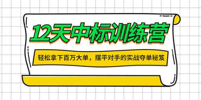 12天中标训练营实战夺单秘笈，轻松拿下百万大单！)