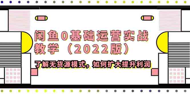 闲鱼0基础运营实战教学(2022版)了解无货源模式,如何扩大提升利润(“从零开始,一步步掌握闲鱼电商运营全攻略”) 闲鱼0基础运营实战教学(2022版)了解无货源模式,如何扩大提升利润(“从零开始,一步步掌握闲鱼电商运营全攻略”)