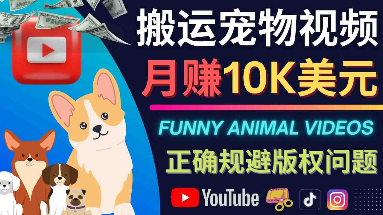 搬运TIKTOK视频到YouTube,并进行二次创作,月赚1万美元以上(“宠物短视频的搬运与创新月赚1万美元以上的YouTube赚钱技巧”) 搬运TIKTOK视频到YouTube,并进行二次创作,月赚1万美元以上(“宠物短视频的搬运与创新月赚1万美元以上的YouTube赚钱技巧”)