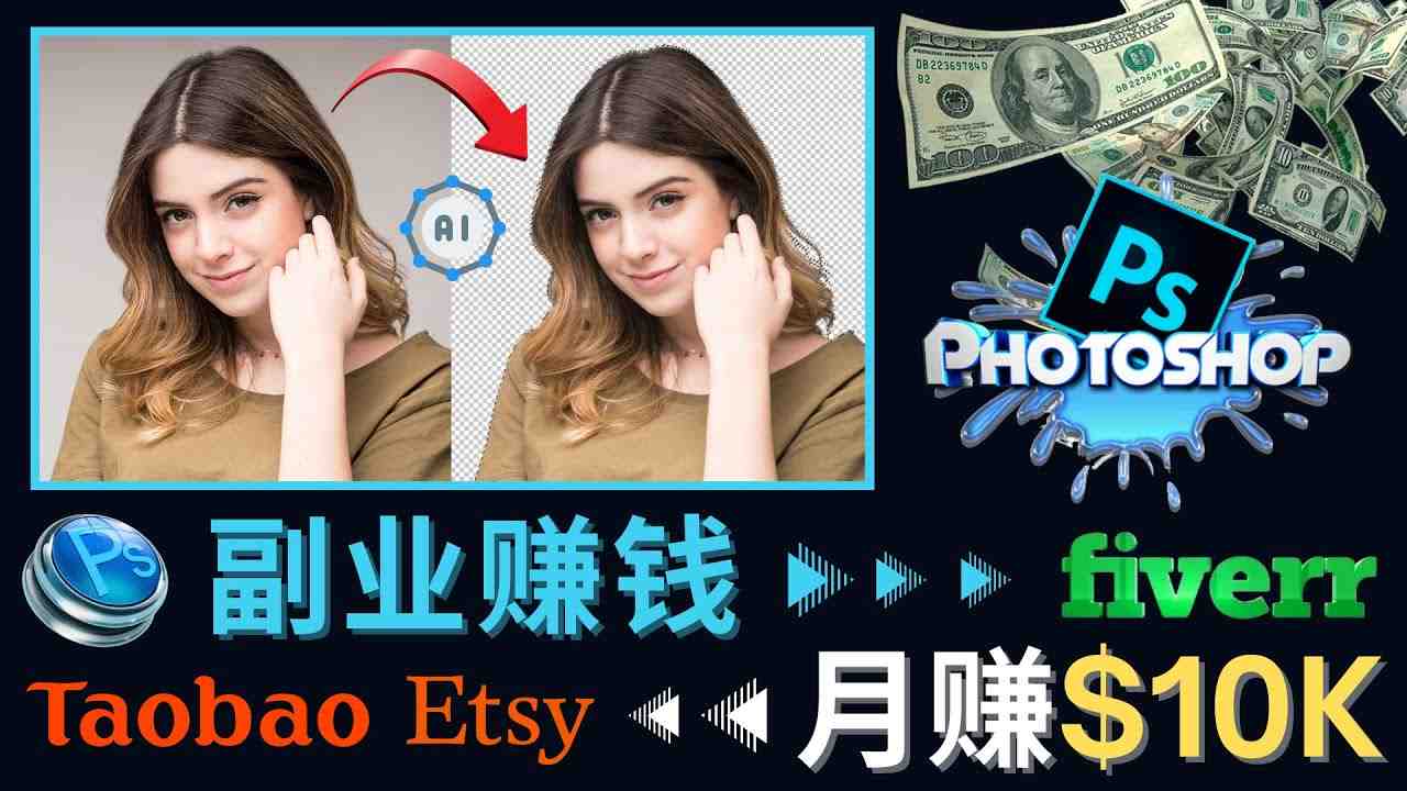 掌握PS修图技能，月赚5000美元以上 – 利用Adobe Photoshop赚钱的3种途径(精通PS修图技能，开启月赚5000美元以上的新途径)