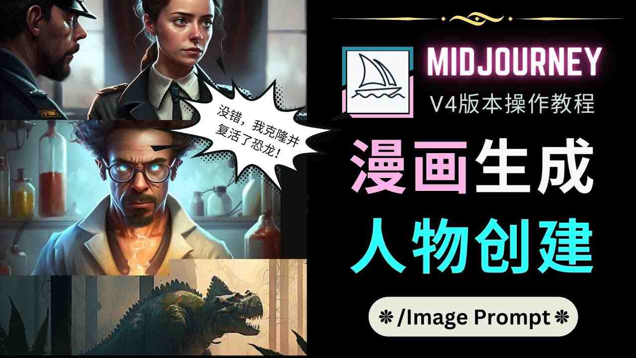Midjourney V4版本操作教程：2个简单参数，完成漫画生成，人物创建(掌握Midjourney V4版本2个参数实现漫画生成与人物创建)