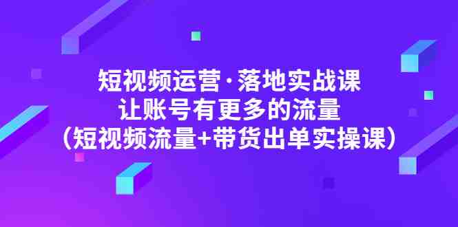 短视频运营·落地实战课 让账号有更多的流量(短视频流量+带货出单实操)(短视频运营实战课从理论到实操,助你提升账号流量和带货出单能力) 短视频运营·落地实战课 让账号有更多的流量(短视频流量+带货出单实操)(短视频运营实战课从理论到实操,助你提升账号流量和带货出单能力)