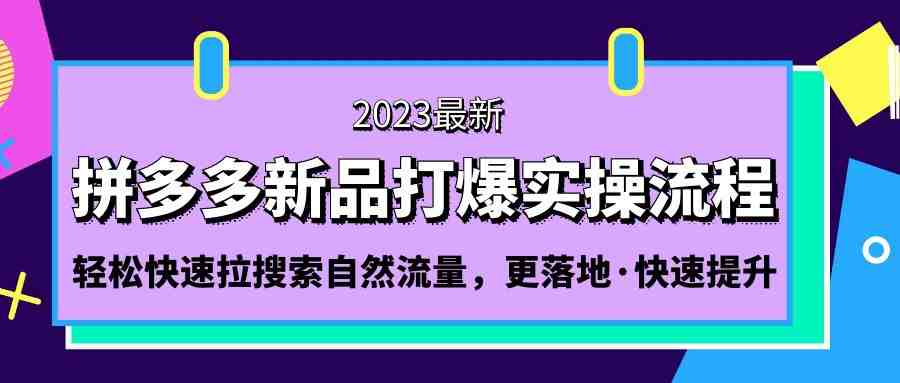 拼多多-新品打爆实操流程：轻松快速拉搜索自然流量，更落地·快速提升!(拼多多新品打爆实操流程掌握核心技巧，实现快速提升！)