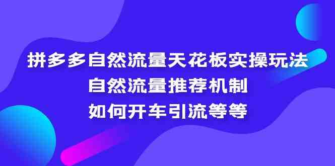 拼多多自然流量天花板实操玩法：自然流量推荐机制，如何开车引流等等(深度解析拼多多自然流量实操策略及引流技巧)
