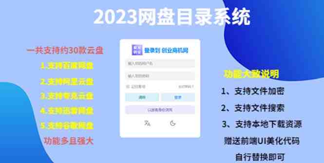 (项目课程)2023网盘目录运营系统,一键安装教学,一共支持约30款云盘(“2023网盘目录运营系统”一键安装,多云盘支持,强大功能助力网站运营) (项目课程)2023网盘目录运营系统,一键安装教学,一共支持约30款云盘(“2023网盘目录运营系统”一键安装,多云盘支持,强大功能助力网站运营)