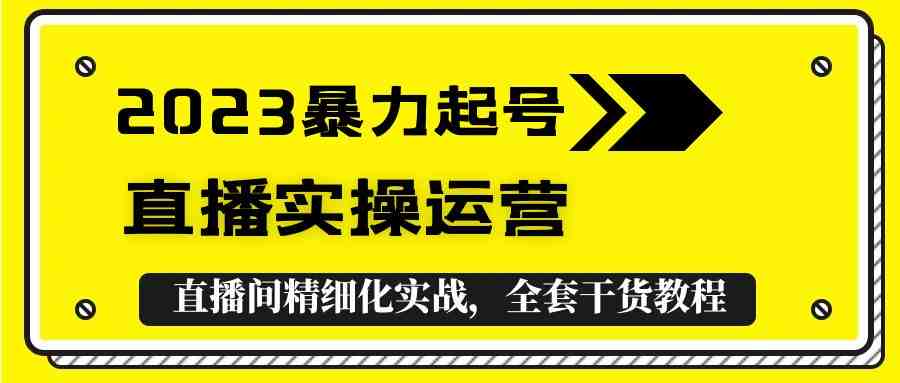2023暴力起号+直播实操运营，全套直播间精细化实战，全套干货教程！(全面掌握2023直播运营实战技巧，从起号到精细化运营一站式学习！)