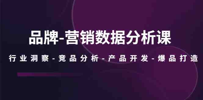 品牌-营销数据分析课，行业洞察-竞品分析-产品开发-爆品打造(深度解析品牌营销数据分析课从行业洞察到爆品打造)