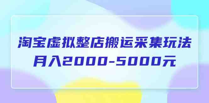 淘宝虚拟整店搬运采集玩法分享课：月入2000-5000元（5节课）(淘宝虚拟整店搬运采集玩法分享课助您轻松实现月入2000-5000元)
