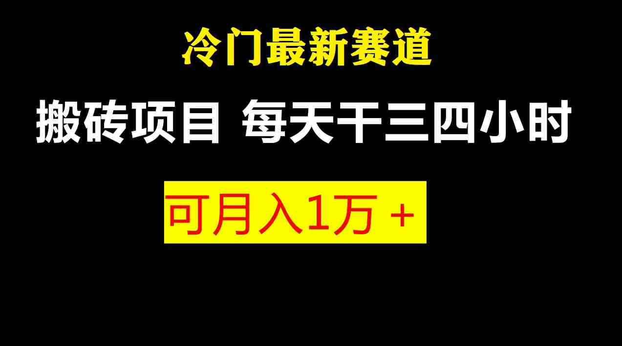 最新冷门游戏搬砖项目，小白零基础也可以月入过万（附教程+软件）(最新冷门游戏搬砖项目，小白零基础月入过万)