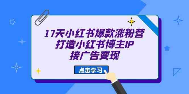 17天 小红书爆款 涨粉营（广告变现方向）打造小红书博主IP、接广告变现(&#8220;17天小红书爆款涨粉营从0到1掌握广告变现秘诀&#8221;)