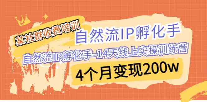 某社群收费培训:自然流IP 孵化手-14天线上实操训练营 4个月变现200w(掌握短视频变现秘诀,4个月轻松实现200万收入!) 某社群收费培训:自然流IP 孵化手-14天线上实操训练营 4个月变现200w(掌握短视频变现秘诀,4个月轻松实现200万收入!)