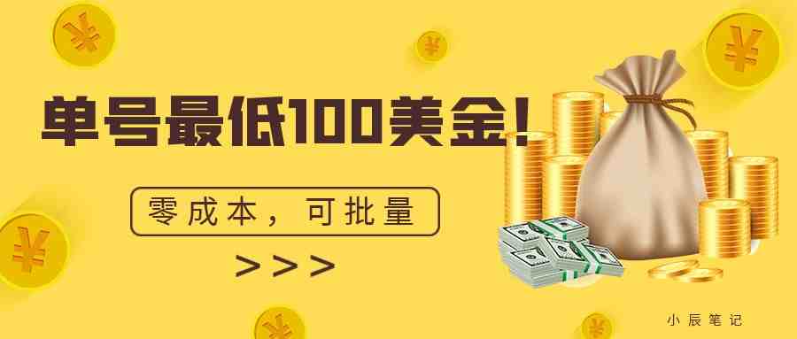 单号最低100美金，零成本，小白无脑操作。可复制，可扩大。(无脑操作，轻松赚取高额利润——Instagram高粉账号出售项目详解)
