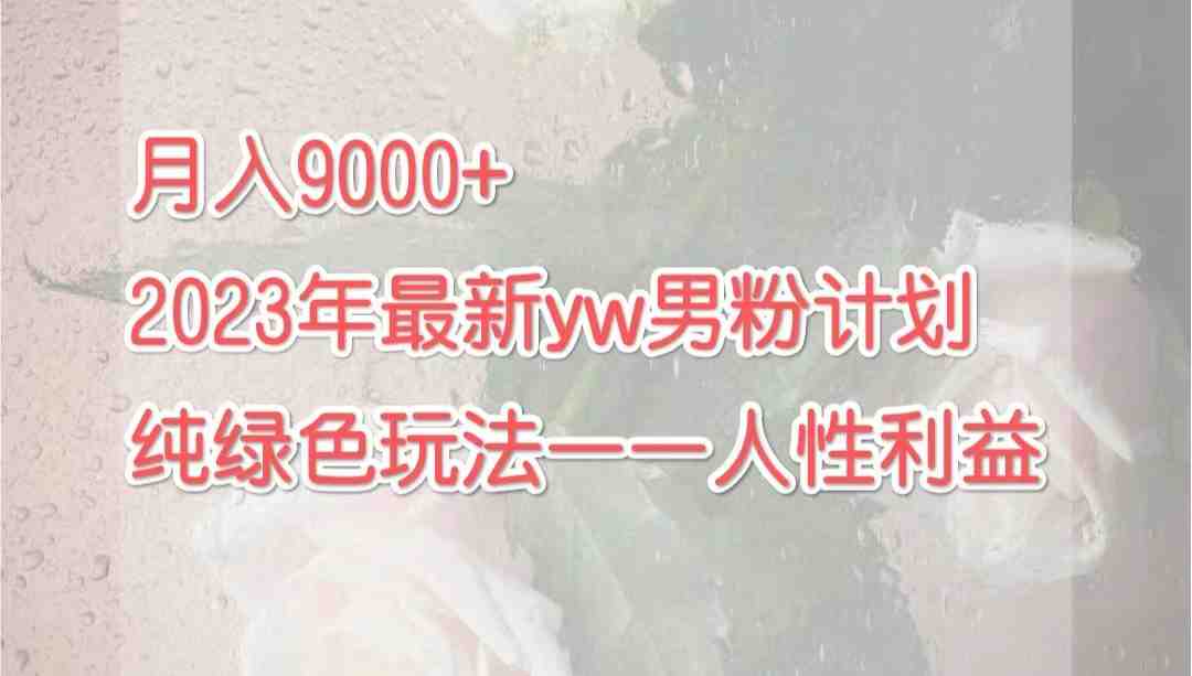 月入9000+2023年9月最新yw男粉计划绿色玩法——人性之利益(探索人性之利，实现月入9000+的新项目)
