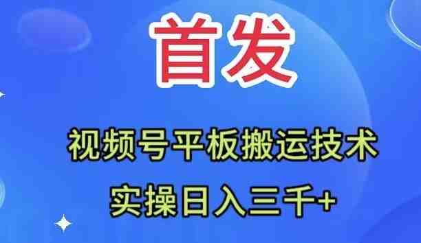 全网首发：视频号平板搬运技术，实操日入三千＋(探索视频号平板搬运技术，实现日入三千＋的新途径)