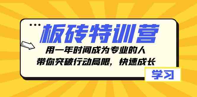 板砖特训营，用一年时间成为专业的人，带你突破行动局限，快速成长(“板砖特训营”一年时间从新手到专家的成长之路)