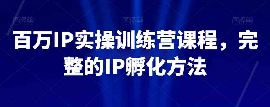 百万IP实操训练营课程,完整的IP孵化方法(探索百万IP实操训练营课程,掌握完整的IP孵化方法) 百万IP实操训练营课程,完整的IP孵化方法(探索百万IP实操训练营课程,掌握完整的IP孵化方法)