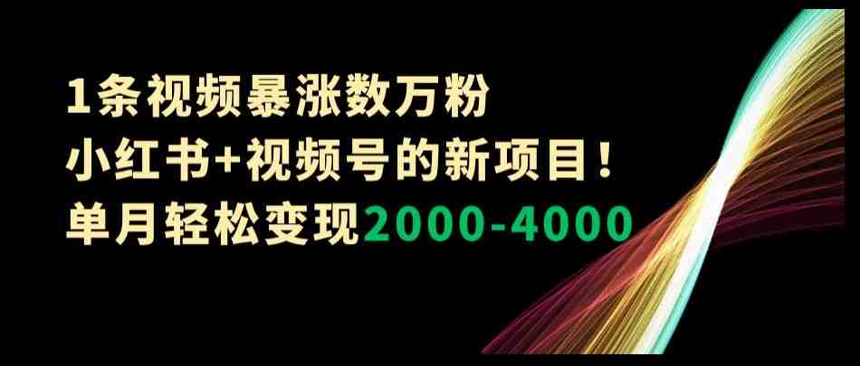 1条视频暴涨数万粉–小红书+视频号的新项目!单月轻松变现2000-4000【揭秘】(揭秘小红书+视频号新项目一条视频如何带来数万粉丝和丰厚收益) 1条视频暴涨数万粉–小红书+视频号的新项目!单月轻松变现2000-4000【揭秘】(揭秘小红书+视频号新项目一条视频如何带来数万粉丝和丰厚收益)