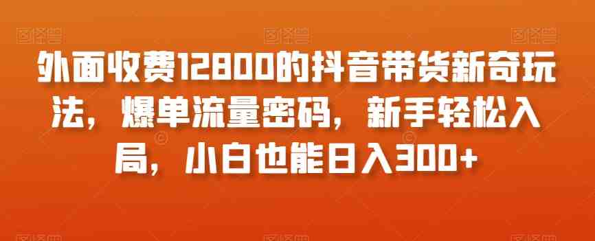 外面收费12800的抖音带货新奇玩法,爆单流量密码,新手轻松入局,小白也能日入300+【揭秘】(揭秘抖音带货新玩法新手也能日入300+) 外面收费12800的抖音带货新奇玩法,爆单流量密码,新手轻松入局,小白也能日入300+【揭秘】(揭秘抖音带货新玩法新手也能日入300+)