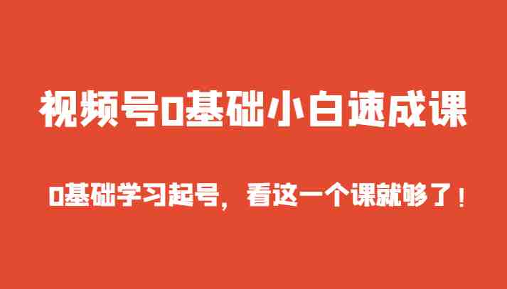 视频号0基础小白速成课，0基础学习起号，看这一个课就够了！
