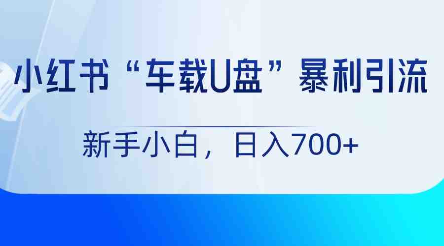 小红书“车载U盘”项目,暴利引流,新手小白轻松日入700+ 小红书“车载U盘”项目,暴利引流,新手小白轻松日入700+