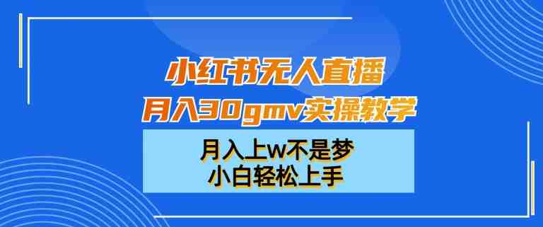 小红书无人直播月入30gmv实操教学,月入上w不是梦,小白轻松上手 小红书无人直播月入30gmv实操教学,月入上w不是梦,小白轻松上手