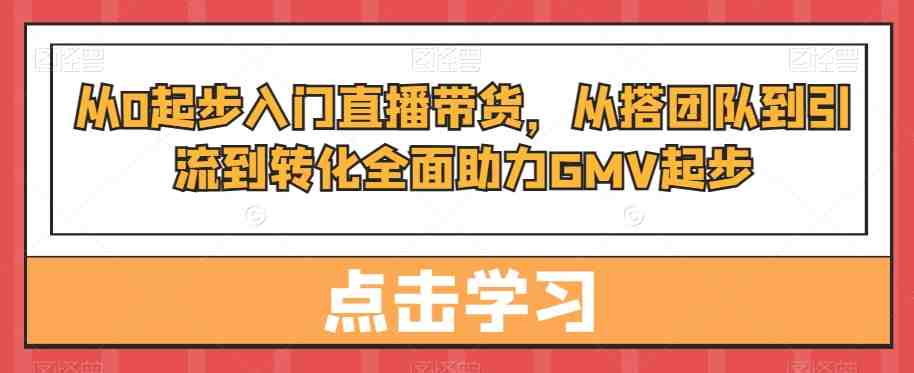 从0起步入门直播带货,从搭团队到引流到转化全面助力GMV起步(全面解析直播带货从零到一的实战指南) 从0起步入门直播带货,从搭团队到引流到转化全面助力GMV起步(全面解析直播带货从零到一的实战指南)