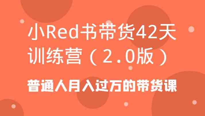 小Red书带货42天训练营(2.0版)普通人月入过万的带货课 小Red书带货42天训练营(2.0版)普通人月入过万的带货课